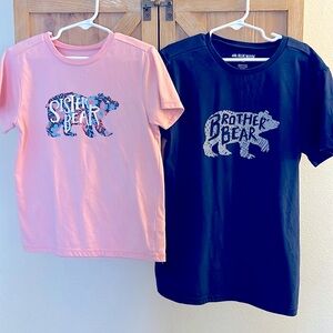(6) Sister Bear (10) Brother Bear Sibling Tee Set Matching Kids Disney Vacation